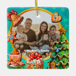 Adorno De Cerámica Navidades Gingerbread Candy House y New Year Ce