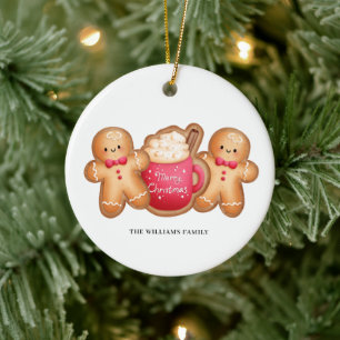 Adorno De Cerámica Navidades Gingerbread Cocoa Nombre