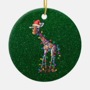 Adorno De Cerámica Navidades Giraffe Ornament