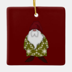 Adorno De Cerámica Navidades Gnome   Copos de nieve   Regalo
