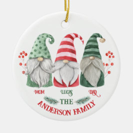 Adorno De Cerámica Navidades gnome familia nombre hijos