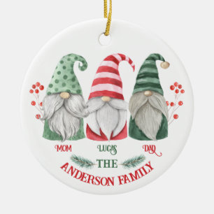 Adorno De Cerámica Navidades gnome familia nombre hijos
