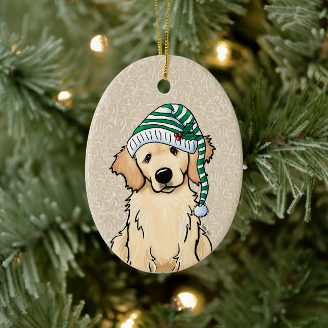 Adorno De Cerámica Navidades Golden Retriever (Árbol)
