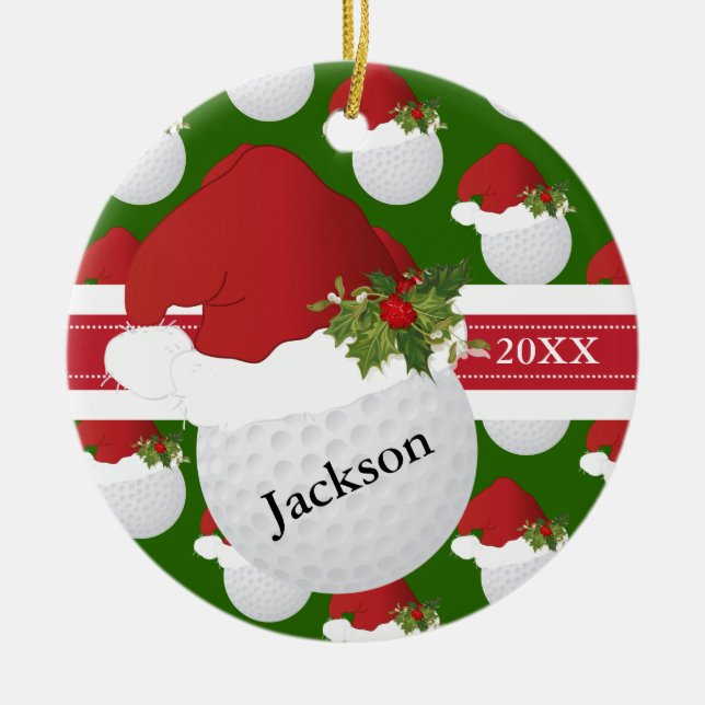 Adorno De Cerámica Navidades Golf 🏌️ ‍ ♂️ | DIY Textos (Frente)