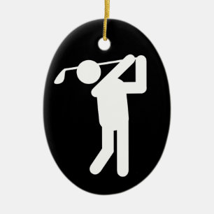Adorno De Cerámica Navidades Golfer Symbol