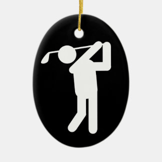 Adorno De Cerámica Navidades Golfer Symbol