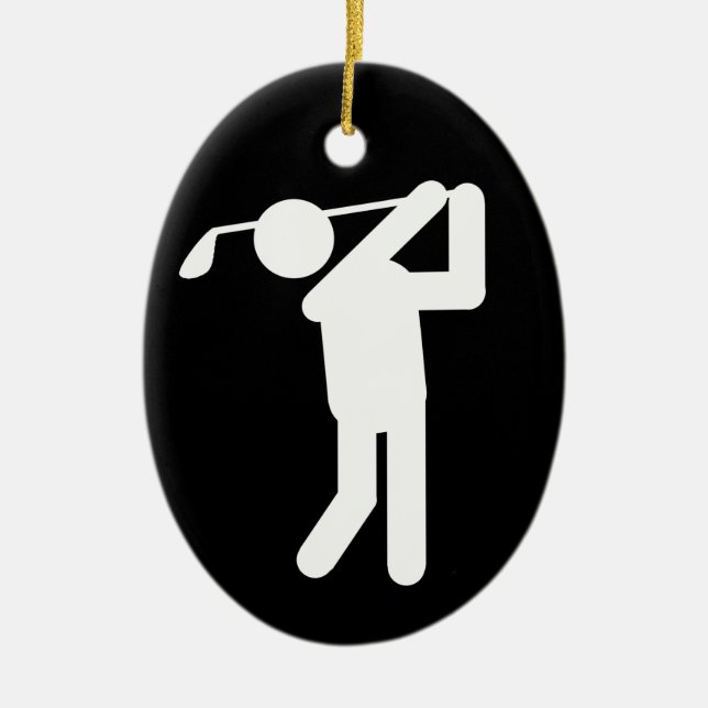 Adorno De Cerámica Navidades Golfer Symbol (Frente)