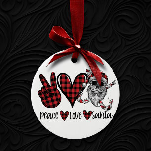 Adorno De Cerámica Navidades góticos   Amor por la paz y Santa Skull