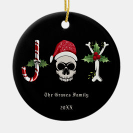 Adorno De Cerámica Navidades góticos JOY Skull