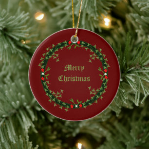 Adorno De Cerámica Navidades góticos Personalizado Wreath