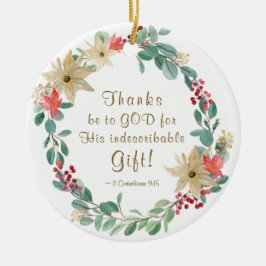 Adorno De Cerámica Navidades Gracias a Dios Verse Biblia