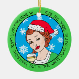 Adorno De Cerámica Navidades Graciosos De Humor Vino Retro Lady