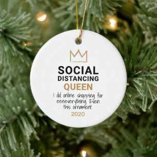 Adorno De Cerámica Navidades graciosos de Reina de Distancia Social