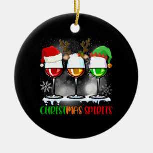 Adorno De Cerámica Navidades Graciosos Espirijan Gafas De Vino Xmas