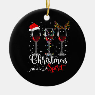 Adorno De Cerámica Navidades Graciosos Espirijan Gafas De Vino Xmas