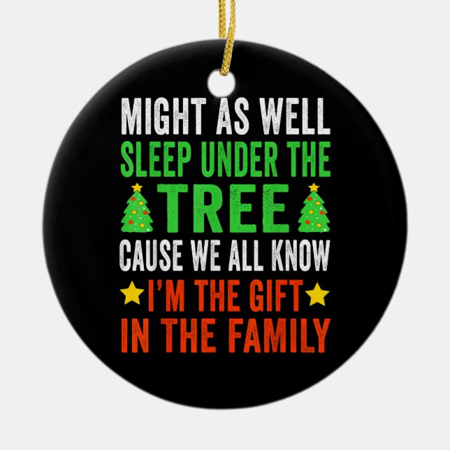 Adorno De Cerámica Navidades graciosos Navidades niños Pajamas Chicas (Frente)