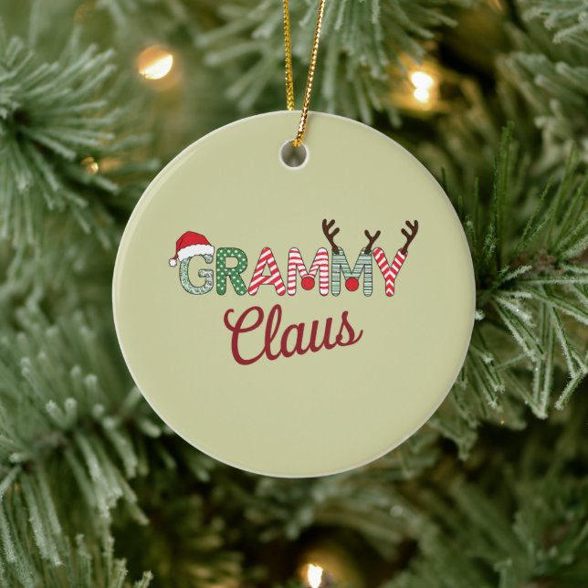 Adorno De Cerámica Navidades Grammy Claus Regalo de abuela Navidad (Árbol)