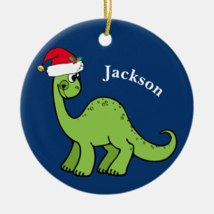Adorno De Cerámica Navidades Guay Niños Dinosaurios Azul