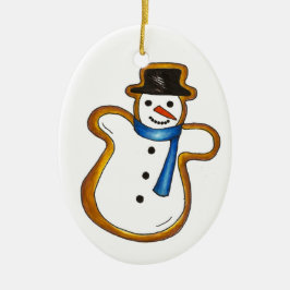 Adorno De Cerámica Navidades Hanukkah Snowman Sugar Cookie Holiday