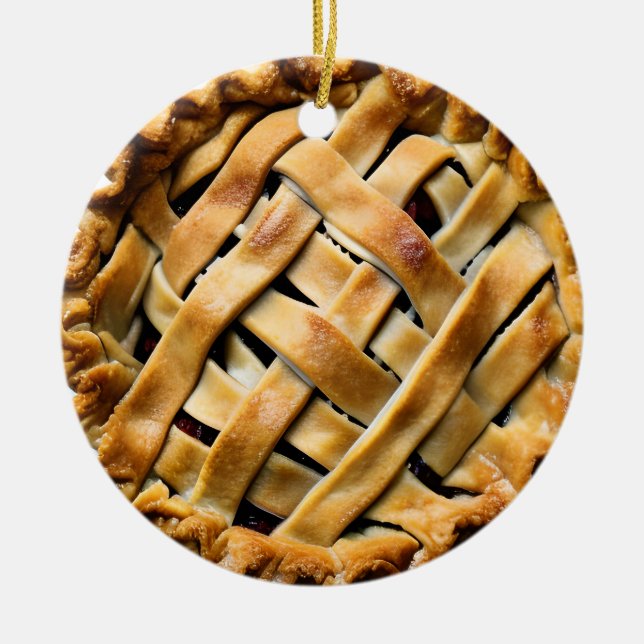Adorno De Cerámica Navidades Hap-pie | Divertido Pie Pun (Frente)