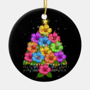 Adorno De Cerámica Navidades hawaianos Hibiscus Flower Tree Hawaii