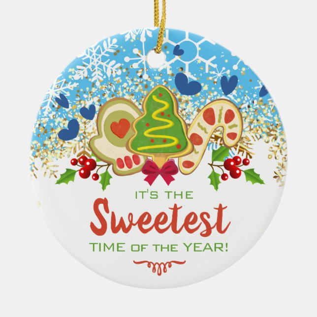 Adorno De Cerámica Navidades helados galletas panadería invierno (Frente)