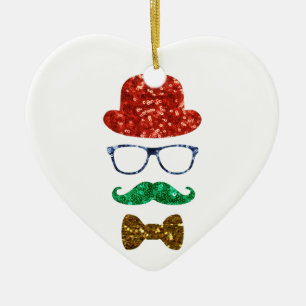 Adorno De Cerámica navidades hipster bigote