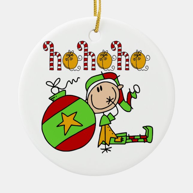Adorno De Cerámica Navidades Ho Holiday Cute Elf (Frente)