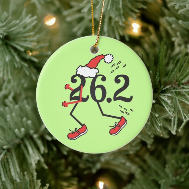 Adorno De Cerámica Navidades Holiday 26.2 © Funny Marathon Runner (Árbol)