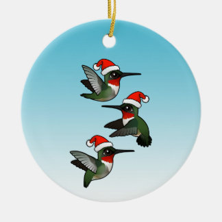 Adorno De Cerámica Navidades Hummingbirds machacado