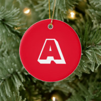 Navidades iniciales de personalizados rojos y blan