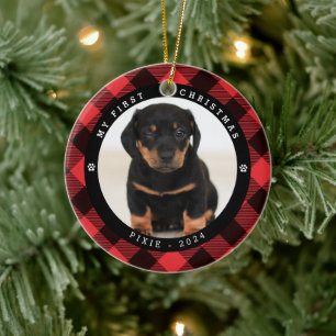 Adorno De Cerámica Navidades invitados de la foto mascota "Mi primera