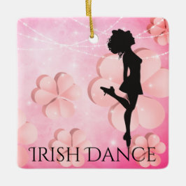 Adorno De Cerámica Navidades irlandeses de danza rosa Shamrock person