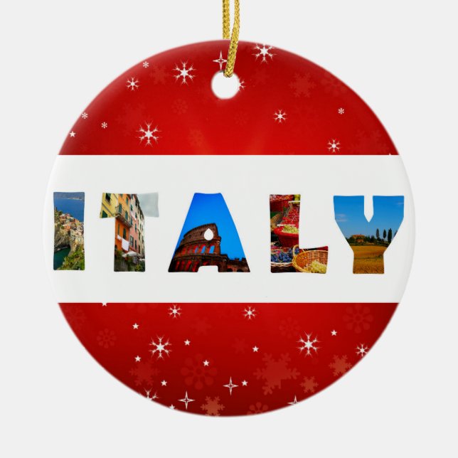 Adorno De Cerámica Navidades italianos de fotos de viajes (Frente)