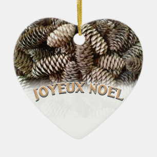 Adorno De Cerámica Navidades Joyeux Noel Holiday Pine Cone