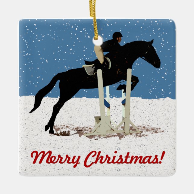 Adorno De Cerámica Navidades Jumper de Caballo (Anverso)