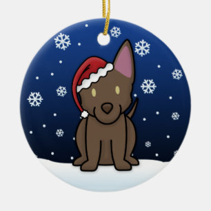 Adorno De Cerámica Navidades kawaii Personalizado australiano Kelpie
