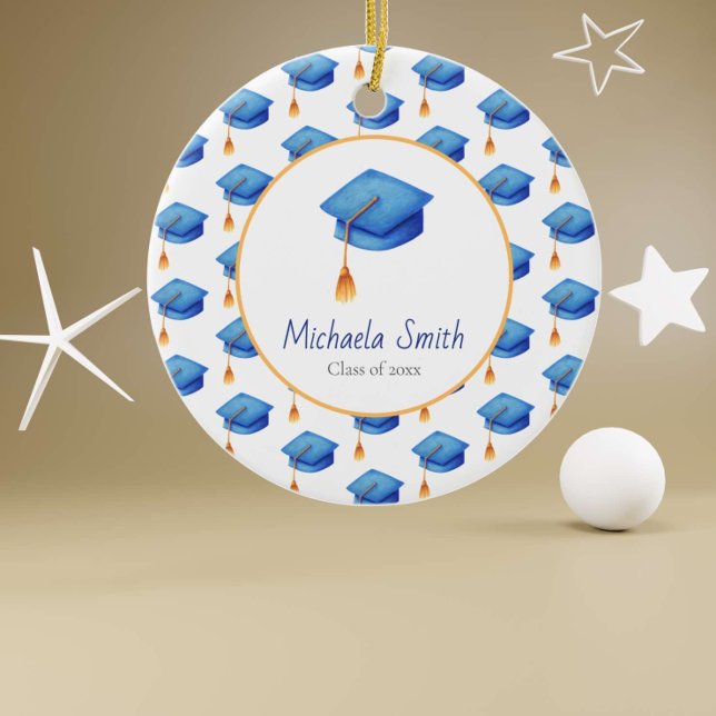 Adorno De Cerámica Navidades Keepsake de la escuela secundaria azul (Subido por el creador)