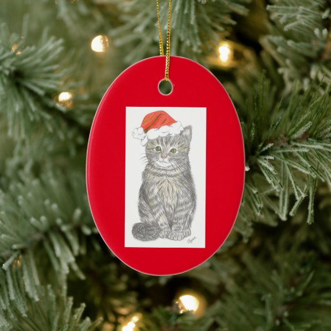 Adorno De Cerámica Navidades Kitten Ornament (Árbol)