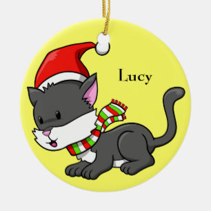 Adorno De Cerámica Navidades Kitty "Lucy" Ornament