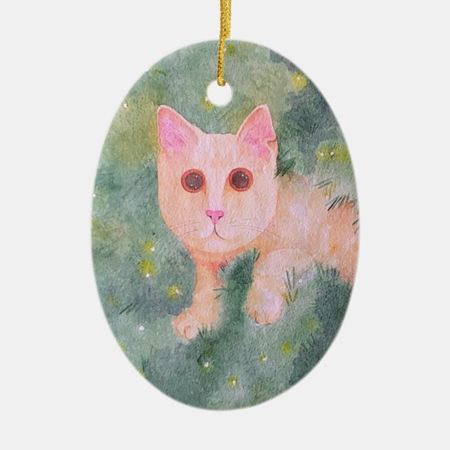 Adorno De Cerámica Navidades Kitty Ornament (Frente)