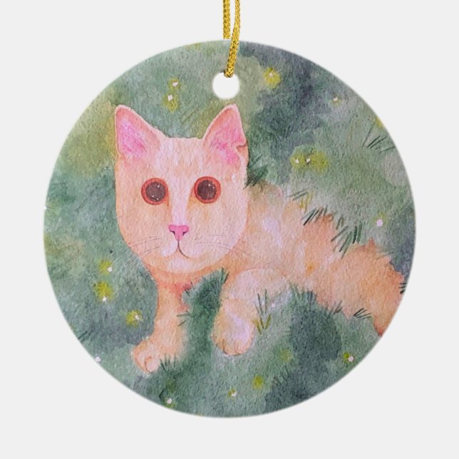 Adorno De Cerámica Navidades Kitty Ornament (Frente)