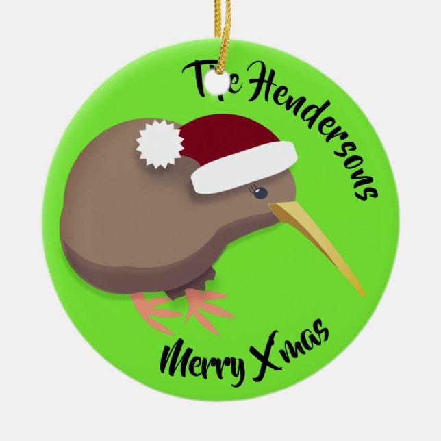 Adorno De Cerámica Navidades Kiwi Bird (Frente)