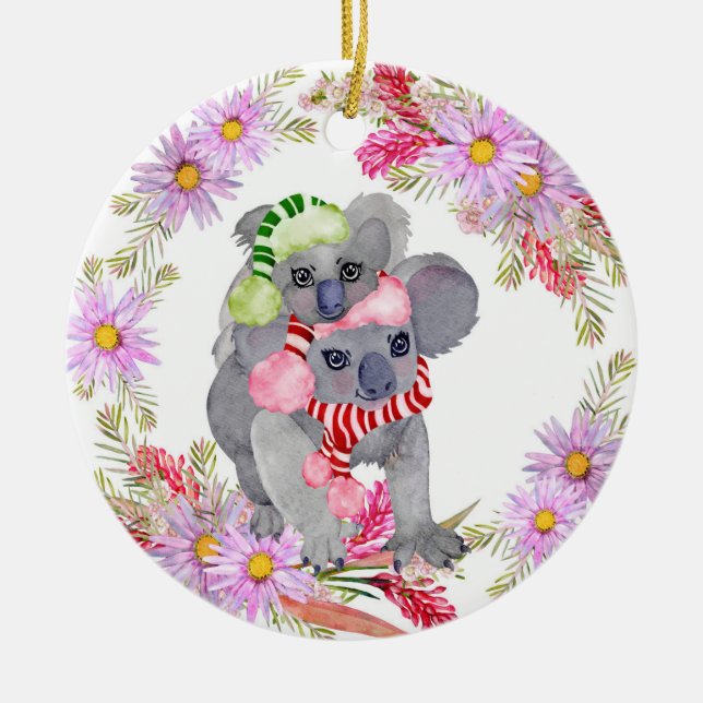 Adorno De Cerámica Navidades Koala Botanicals (Frente)