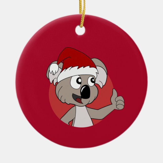 Adorno De Cerámica Navidades koala personalizado (Frente)