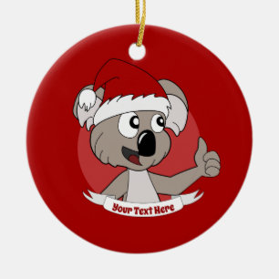Adorno De Cerámica Navidades koala personalizado