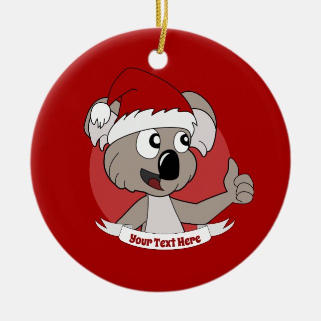 Adorno De Cerámica Navidades koala personalizado (Frente)
