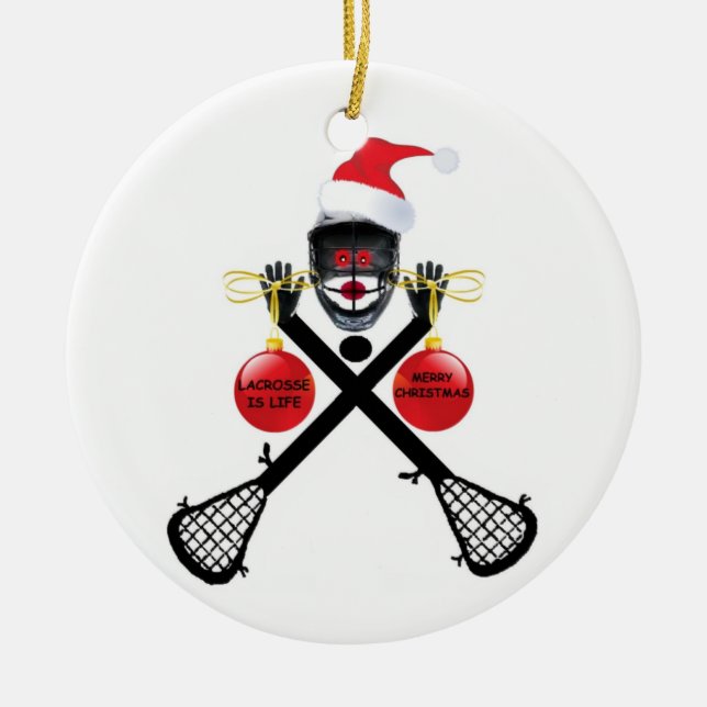 Adorno De Cerámica Navidades Lacrosse (Frente)