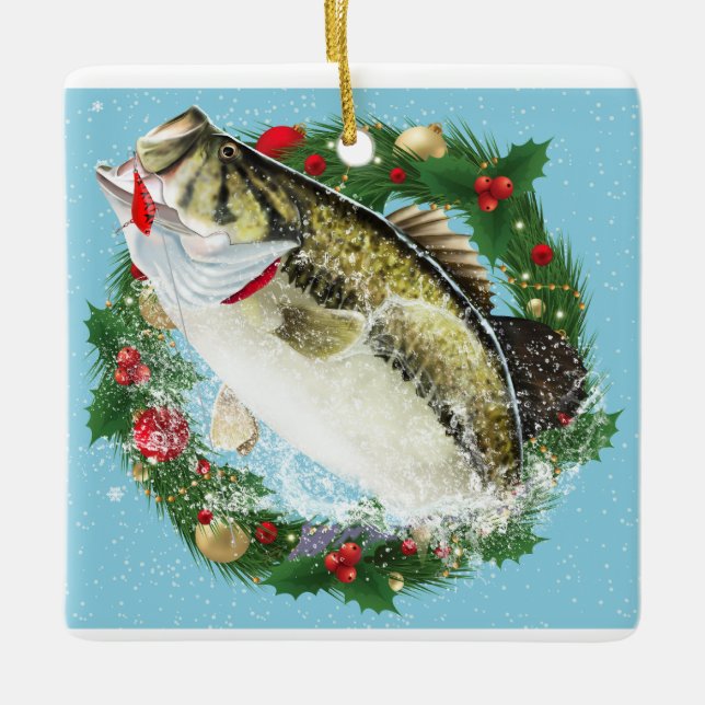 Adorno De Cerámica Navidades Largemouth Bass (Anverso)