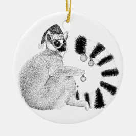Adorno De Cerámica Navidades Lemur